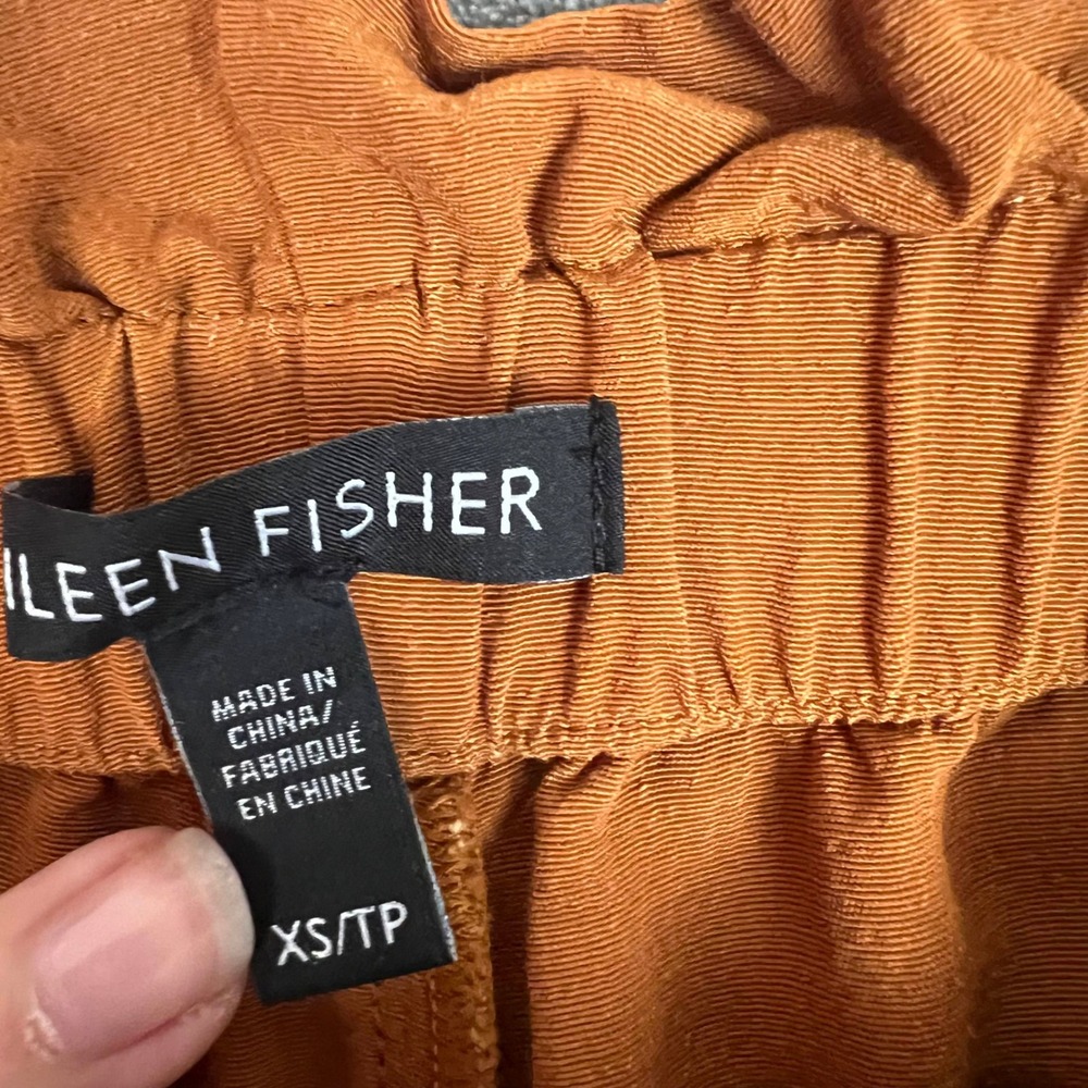 Eileen‎ Fisher Tencel Viscose Crepe Pants Womens XS Orange Sustainable - Picture 3 of 8